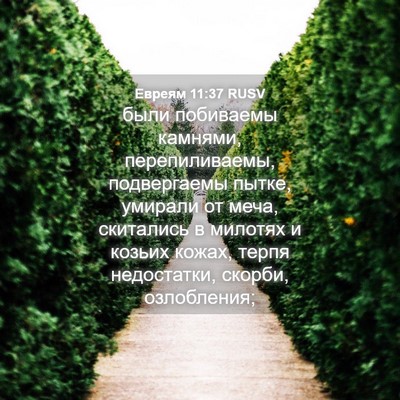 Picture 04 - Евреям 11:37 RUSV - были побиваемы камнями, - Bible Verse Picture