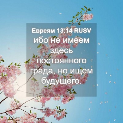 Picture 04 - Евреям 13:14 RUSV - ибо не имеем здесь - Bible Verse Picture