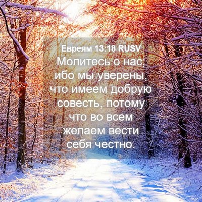 Picture 04 - Евреям 13:18 RUSV - Молитесь о нас; ибо мы - Bible Verse Picture