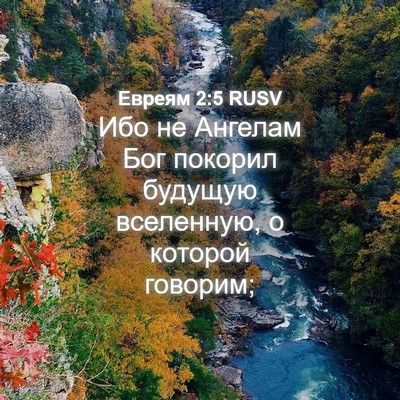 Picture 04 - Евреям 2:5 RUSV - Ибо не Ангелам Бог покорил - Bible Verse Picture