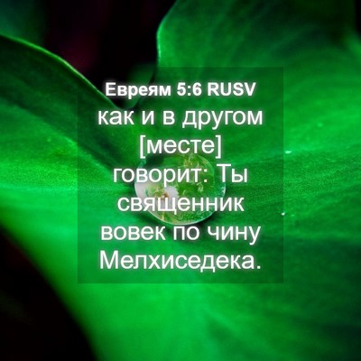 Picture 04 - Евреям 5:6 RUSV - как и в другом [месте] - Bible Verse Picture
