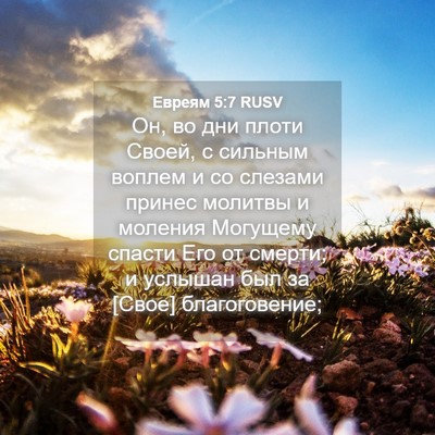 Picture 04 - Евреям 5:7 RUSV - Он, во дни плоти Своей, с - Bible Verse Picture