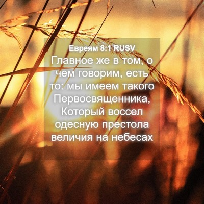 Picture 04 - Евреям 8:1 RUSV - Главное же в том, о чем - Bible Verse Picture