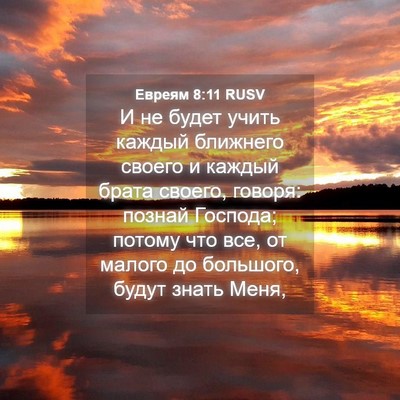 Picture 04 - Евреям 8:11 RUSV - И не будет учить каждый - Bible Verse Picture