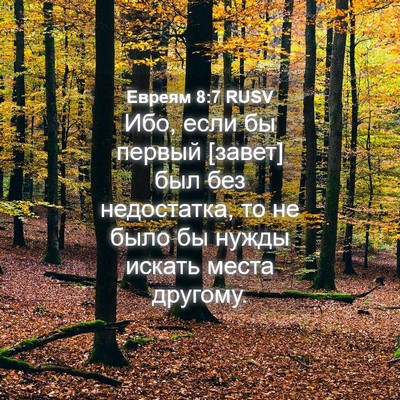 Picture 04 - Евреям 8:7 RUSV - Ибо, если бы первый [завет] - Bible Verse Picture