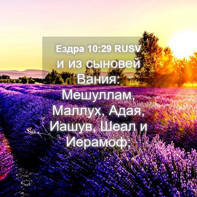 Picture 04 - Ездра 10:29 RUSV - и из сыновей Вания: - Bible Verse Picture