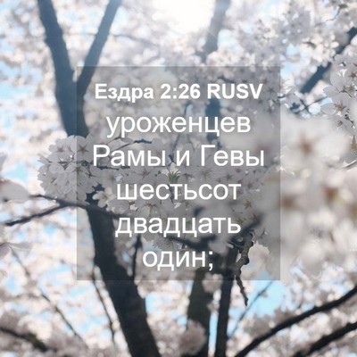 Picture 04 - Ездра 2:26 RUSV - уроженцев Рамы и Гевы - Bible Verse Picture