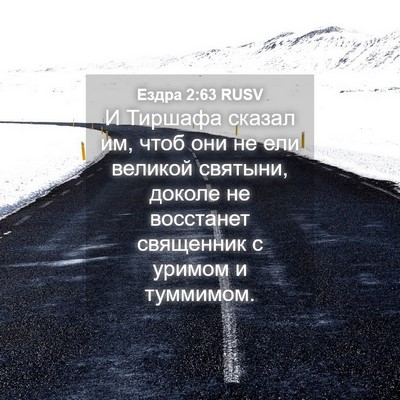 Picture 04 - Ездра 2:63 RUSV - И Тиршафа сказал им, чтоб - Bible Verse Picture