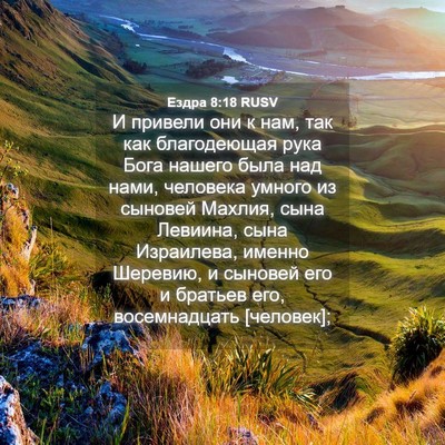 Picture 04 - Ездра 8:18 RUSV - И привели они к нам, так как - Bible Verse Picture
