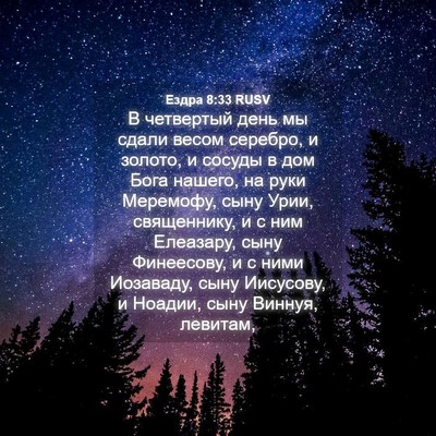 Picture 04 - Ездра 8:33 RUSV - В четвертый день мы сдали - Bible Verse Picture