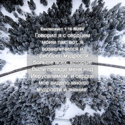 Picture 04 - Екклесиаст 1:16 RUSV - Говорил я с сердцем моим - Bible Verse Picture