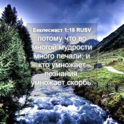 Picture 04 - Екклесиаст 1:18 RUSV - потому что во многой - Bible Verse Picture