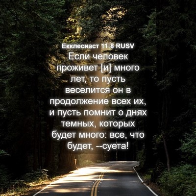 Picture 04 - Екклесиаст 11:8 RUSV - Если человек проживет [и] - Bible Verse Picture