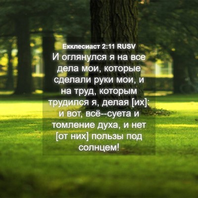 Picture 04 - Екклесиаст 2:11 RUSV - И оглянулся я на все дела - Bible Verse Picture