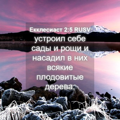 Picture 04 - Екклесиаст 2:5 RUSV - устроил себе сады и рощи и - Bible Verse Picture