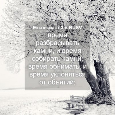 Picture 04 - Екклесиаст 3:5 RUSV - время разбрасывать камни, - Bible Verse Picture