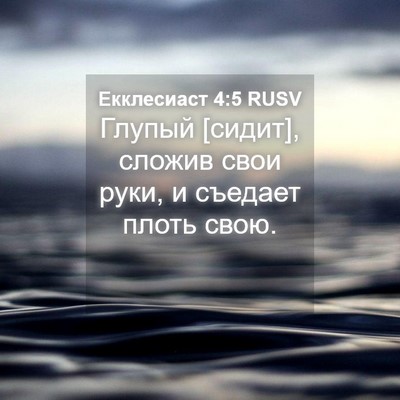 Picture 04 - Екклесиаст 4:5 RUSV - Глупый [сидит], сложив свои - Bible Verse Picture