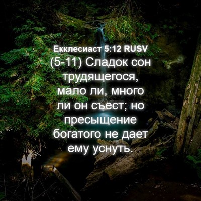 Picture 04 - Екклесиаст 5:12 RUSV - (5-11) Сладок сон - Bible Verse Picture