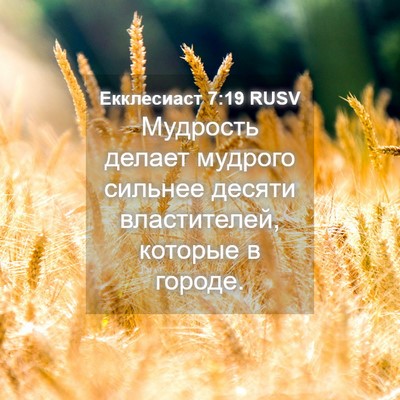 Picture 04 - Екклесиаст 7:19 RUSV - Мудрость делает мудрого - Bible Verse Picture