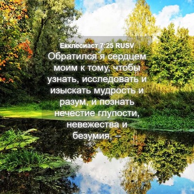 Picture 04 - Екклесиаст 7:25 RUSV - Обратился я сердцем моим к - Bible Verse Picture