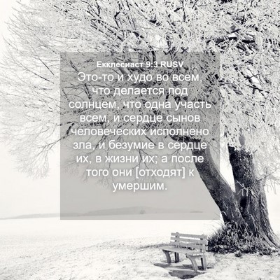 Picture 04 - Екклесиаст 9:3 RUSV - Это-то и худо во всем, что - Bible Verse Picture