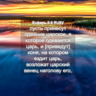 Picture 04 - Есфирь 6:8 RUSV - пусть принесут одеяние - Bible Verse Picture