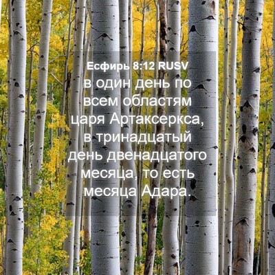 Picture 04 - Есфирь 8:12 RUSV - в один день по всем - Bible Verse Picture