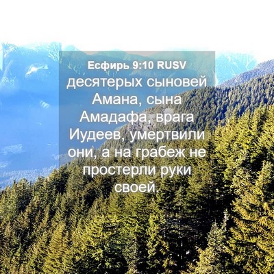 Picture 04 - Есфирь 9:10 RUSV - десятерых сыновей Амана, - Bible Verse Picture