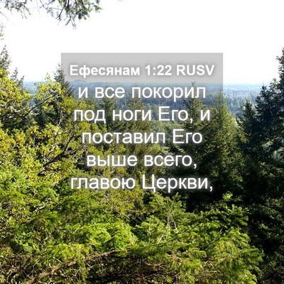 Picture 04 - Ефесянам 1:22 RUSV - и все покорил под ноги Его, - Bible Verse Picture