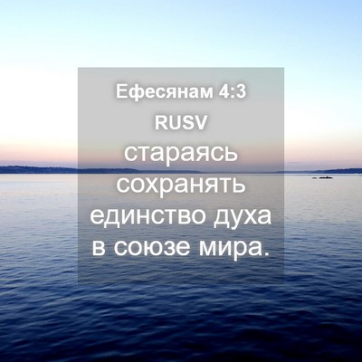 Picture 04 - Ефесянам 4:3 RUSV - стараясь сохранять - Bible Verse Picture