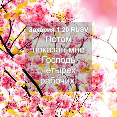 Picture 04 - Захария 1:20 RUSV - Потом показал мне Господь - Bible Verse Picture