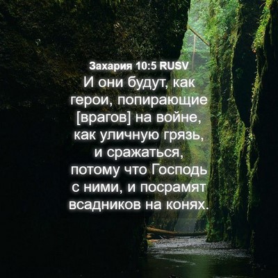 Picture 04 - Захария 10:5 RUSV - И они будут, как герои, - Bible Verse Picture