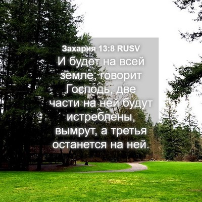 Picture 04 - Захария 13:8 RUSV - И будет на всей земле, - Bible Verse Picture