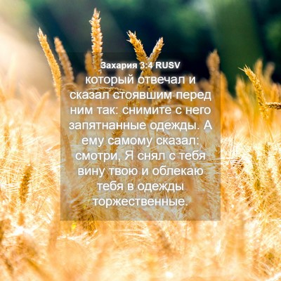 Picture 04 - Захария 3:4 RUSV - который отвечал и сказал - Bible Verse Picture