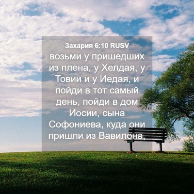 Picture 04 - Захария 6:10 RUSV - возьми у пришедших из - Bible Verse Picture