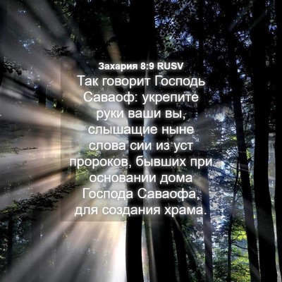 Picture 04 - Захария 8:9 RUSV - Так говорит Господь - Bible Verse Picture