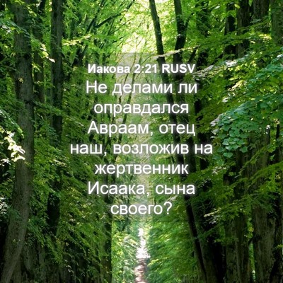 Picture 04 - Иакова 2:21 RUSV - Не делами ли оправдался - Bible Verse Picture