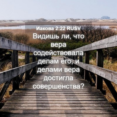 Picture 04 - Иакова 2:22 RUSV - Видишь ли, что вера - Bible Verse Picture