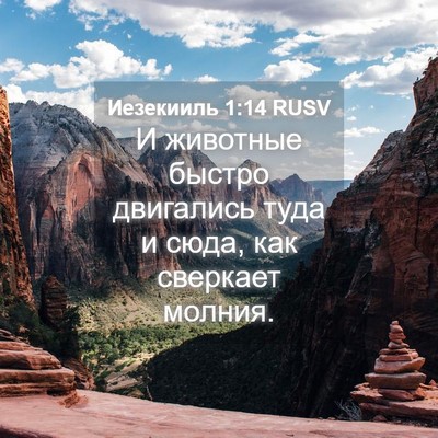 Picture 04 - Иезекииль 1:14 RUSV - И животные быстро - Bible Verse Picture