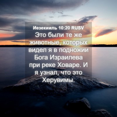 Picture 04 - Иезекииль 10:20 RUSV - Это были те же животные, - Bible Verse Picture