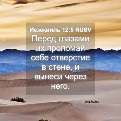 Picture 04 - Иезекииль 12:5 RUSV - Перед глазами их проломай - Bible Verse Picture