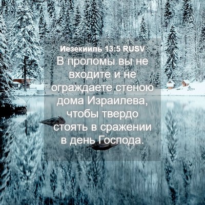 Picture 04 - Иезекииль 13:5 RUSV - В проломы вы не входите и - Bible Verse Picture