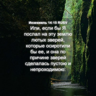 Picture 04 - Иезекииль 14:15 RUSV - Или, если бы Я послал на эту - Bible Verse Picture