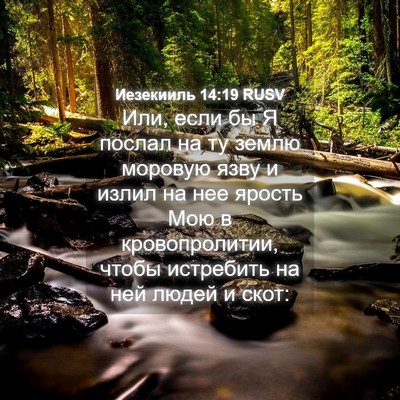 Picture 04 - Иезекииль 14:19 RUSV - Или, если бы Я послал на ту - Bible Verse Picture