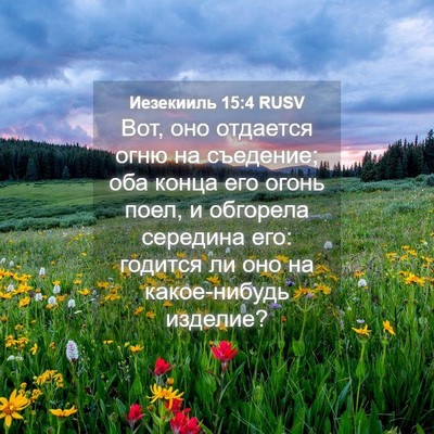 Picture 04 - Иезекииль 15:4 RUSV - Вот, оно отдается огню на - Bible Verse Picture