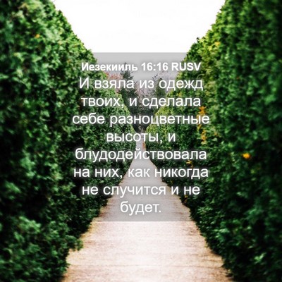 Picture 04 - Иезекииль 16:16 RUSV - И взяла из одежд твоих, и - Bible Verse Picture