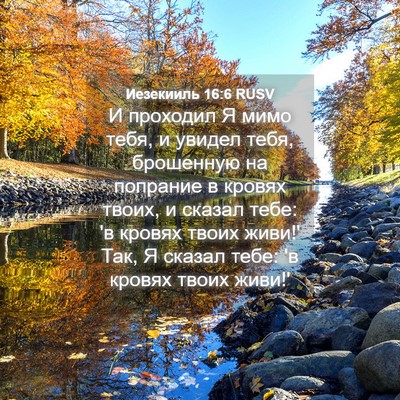 Picture 04 - Иезекииль 16:6 RUSV - И проходил Я мимо тебя, и - Bible Verse Picture