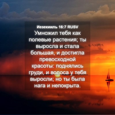 Picture 04 - Иезекииль 16:7 RUSV - Умножил тебя как полевые - Bible Verse Picture