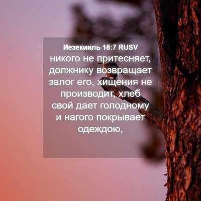Picture 04 - Иезекииль 18:7 RUSV - никого не притесняет, - Bible Verse Picture