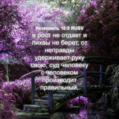 Picture 04 - Иезекииль 18:8 RUSV - в рост не отдает и лихвы не - Bible Verse Picture